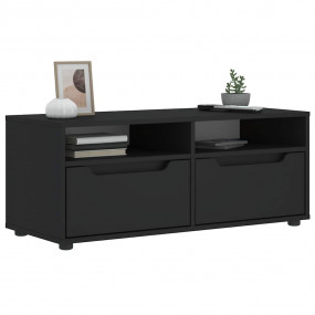 TV Cabinet Black Engineered Wood Medium TV Cabinet Rect...