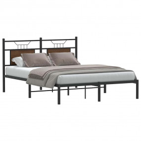 Bed Frame Smoked oak Engineered wood and steel King Siz...