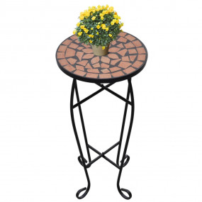 Plant Stand Terracotta and Black Iron and Ceramic Small...