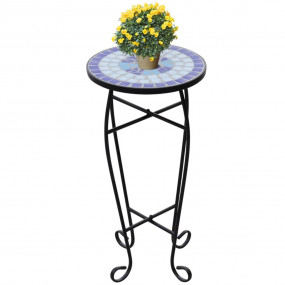 Plant Stand Blue and white Iron and ceramic Small