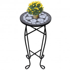Plant Stand Black and White Iron and Ceramic Medium Dur...