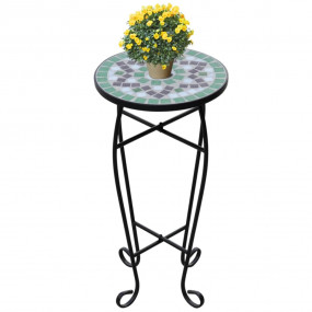 Plant Stand Green, white, black Iron, ceramic 11.8 in d...