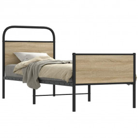Bed Frame Sonoma oak Steel Twin Bed Frame Rectangular