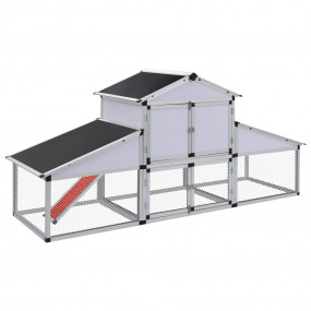 Chicken Coop Silver, Black Aluminum, Iron wire mesh, MD...