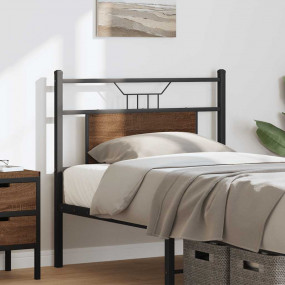 Headboard Brown Oak Engineered Wood and Steel