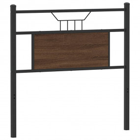 Headboard Brown Oak Engineered Wood and Steel Single Be...