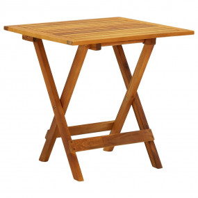 Side Table Brown Solid Acacia Wood Small Foldable Bistr...