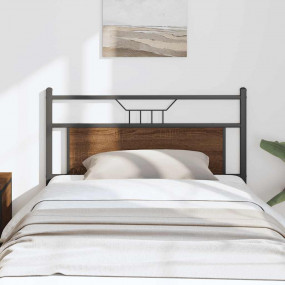 Headboard Brown oak Engineered wood and steel Single be...