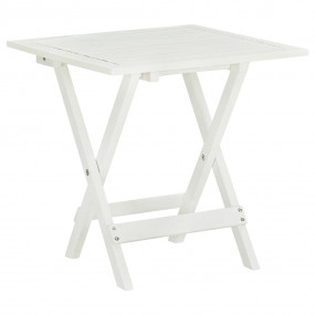 Side Table White Acacia hardwood Small Foldable Side Ta...