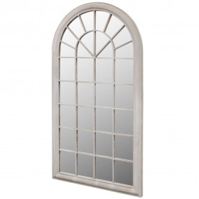 Mirror Antique White Powder-Coated Iron, Glass 23.6 x 4...