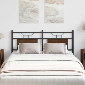 Headboard Brown Oak Engineered wood Double Durable Head...