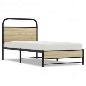 Bed Frame Sonoma oak Steel, Engineered wood Small Twin ...