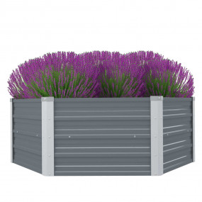 Raised Garden Bed Grey Galvanized Steel 50.8x50.8x18.1 ...
