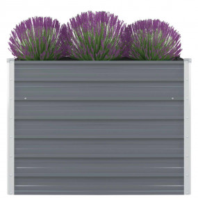 Raised Garden Bed Gray Galvanized steel 39.4x39.4x30.3 ...