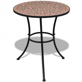Garden Table Terracotta Powder-coated iron frame and ce...