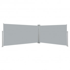 Side Awning Grey Polyester 63 x 236 in Retractable