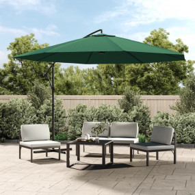 Cantilever Garden Parasol Solid green Polyester canopy ...
