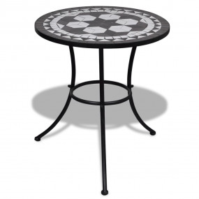 Garden Table Black and White Tough Powder-coated Iron