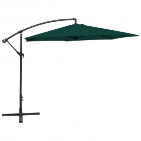 Cantilever Garden Parasol Green Polyester 9.8 ft diamet...
