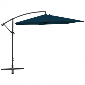 Cantilever Garden Umbrella Solid blue Polyester, Steel