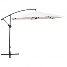Cantilever Garden Parasol Sand White Polyester Large