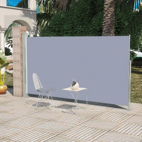 Side Awning Grey screen, Green grey posts