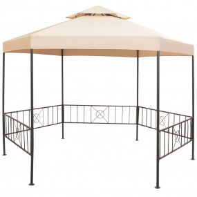 Garden Marquee Beige Powder-coated steel, Polyester