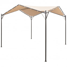 Gazebo Beige Steel 9.8 x 9.8 ft Foldable Gazebo Rectang...