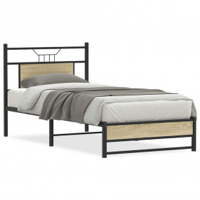 Bed Frame Sonoma Oak Engineered Wood 31.5 x 78.7 in Bed...