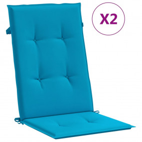 Highback Chair Cushion Set of 2 Blue 100% polyester Lar...