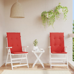 Highback Chair Cushion Set of 2 Red 100% polyester