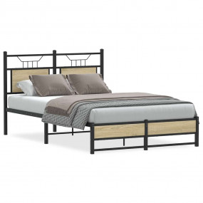 Bed Frame Sonoma Oak Engineered wood and steel