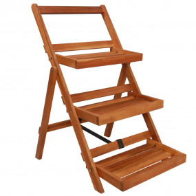 Plant Stand Brown Solid Acacia wood Medium Foldable Pla...