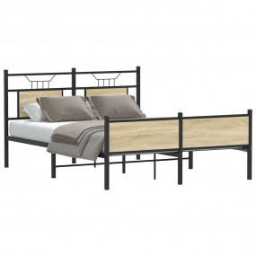 Bed Frame Sonoma Oak Engineered wood and steel Double B...