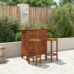Bar Table Warm Brown Solid Acacia Wood 43.3x19.7x41.3 i...
