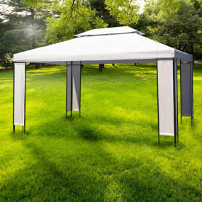 Gazebo White and Black Polyester fabric, Steel frame 10...