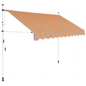 Retractable Awning Yellow and Blue Stripes
