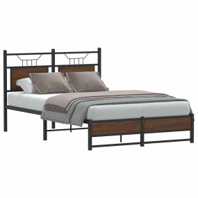 Bed Frame Brown Oak Engineered wood and steel