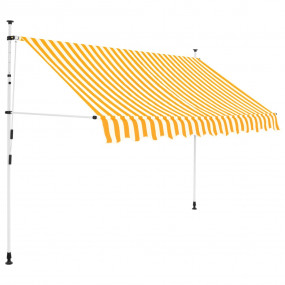 Retractable Awning Orange and White Stripes