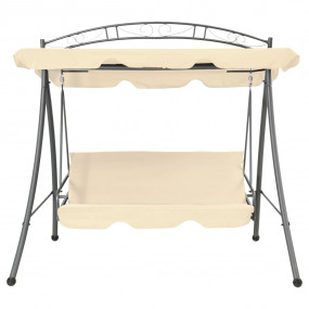 Garden Swing Seat Sand White Powder-Coated Steel Large