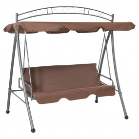 Garden Swing Seat Coffee Powder-coated steel frame Medi...
