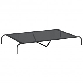 Elevated Dog Bed Black Textilene and powder-coated stee...