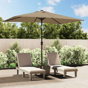 Garden Parasol Taupe Polyester fabric Large Tiltable