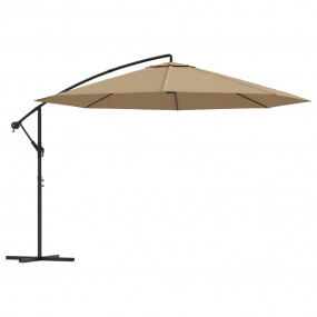 Cantilever Garden Parasol Taupe Polyester Large Tiltabl...