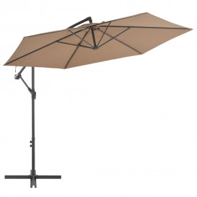 Cantilever Umbrella Taupe Polyester, Metal Large Tiltab...