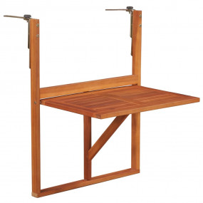 Balcony Table Brown Solid Acacia Wood Compact Foldable