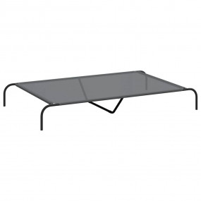 Elevated Dog Bed Grey Textilene and powder-coated steel