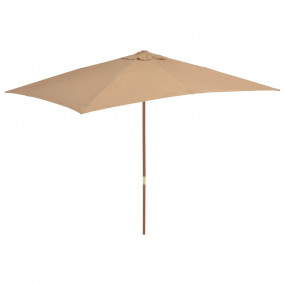 Garden Parasol Taupe Polyester, Laminated bamboo, Hardw...