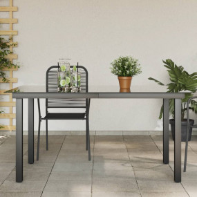 Garden Dining Table Black Aluminum Medium Durable