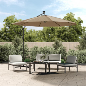 Cantilever Garden Parasol Taupe Polyester, Steel 118.1 ...